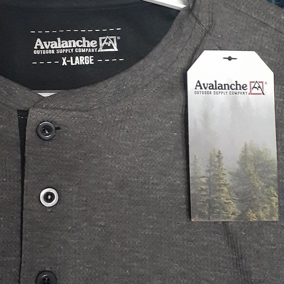 Avalanche Men's Grey Henley XL TAGS ON - Picture 2 of 3